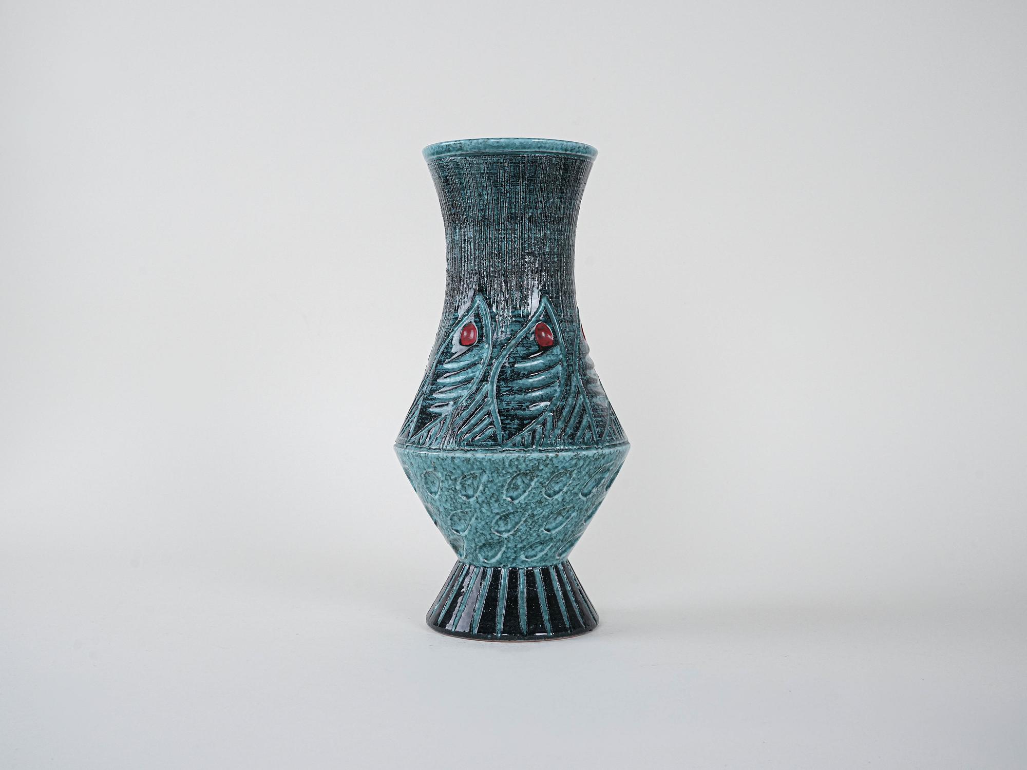 Keramikvase Fat Lava 1960er Jahre 2