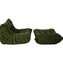 Togo Armchair and Ottoman Set Cord Sand Brown 3