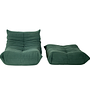 Togo Armchair and Ottoman Set Cord Sand Brown 0