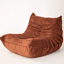 Togo Armchair and Ottoman Set Cord Sand Brown 1