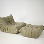 Togo Sessel und Ottoman Set Cord Salbeigrün 1