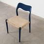 Blauer Teakholz-Stuhl 1960er Jahre 8