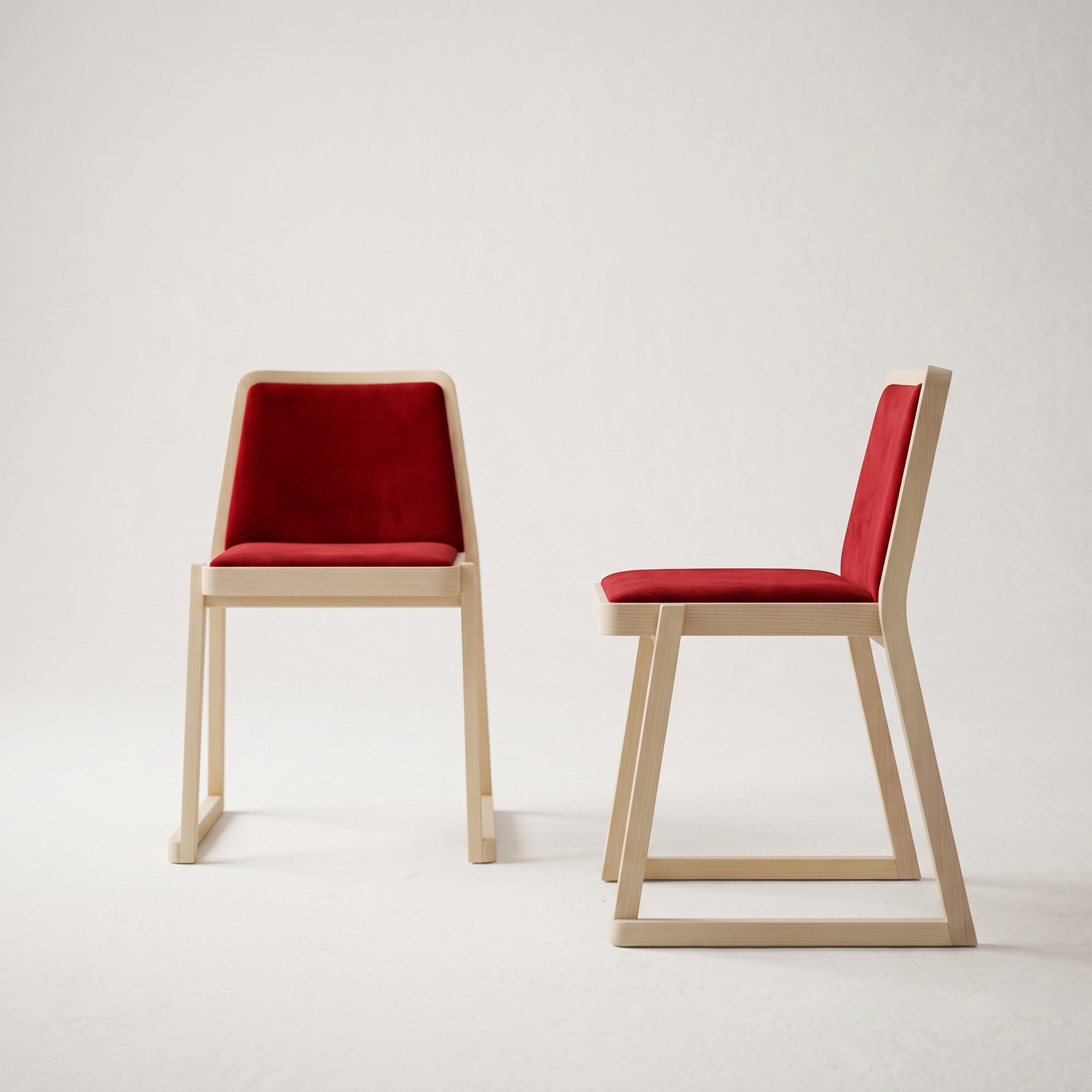 2x Roxanne Chair Beechwood Red 1