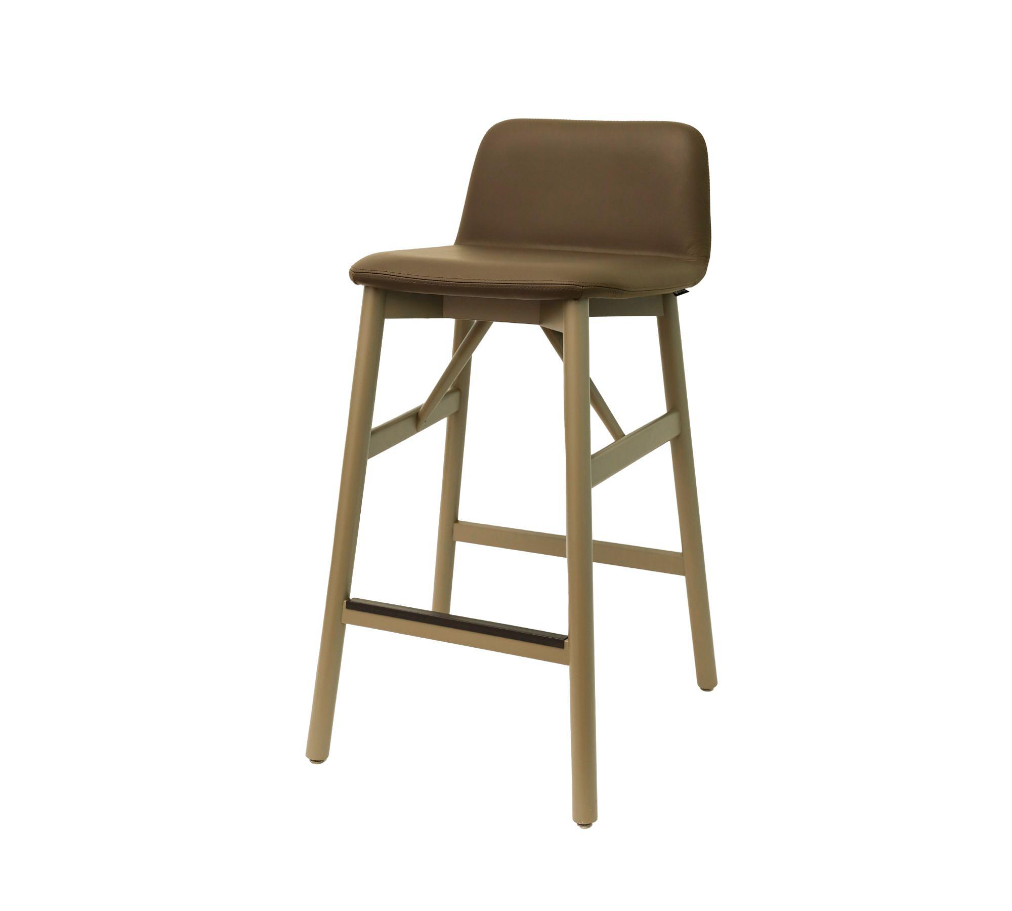 2x Bardot 0036 Wood Bar Stool Wood Leather Brown 4