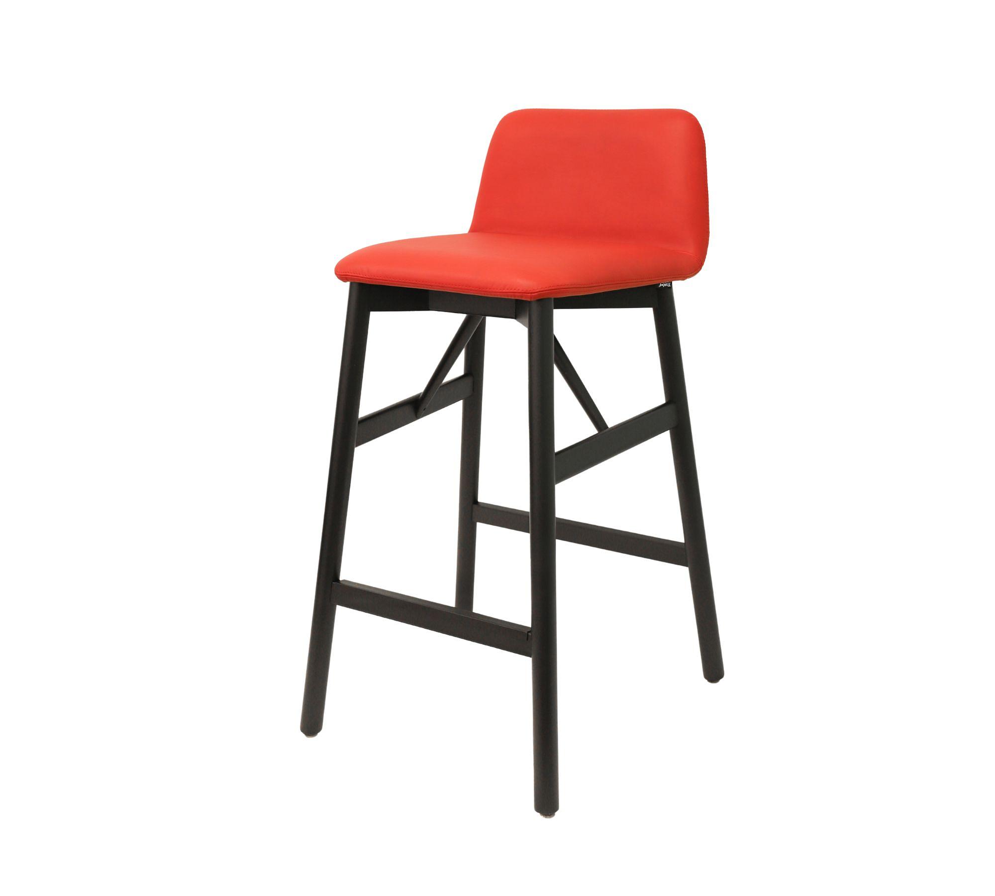 2x Bardot 0036 Wood Barstuhl Holz Leder Rot 3