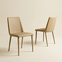 2x Desiree Stuhl Metall Kunstleder Beige 2