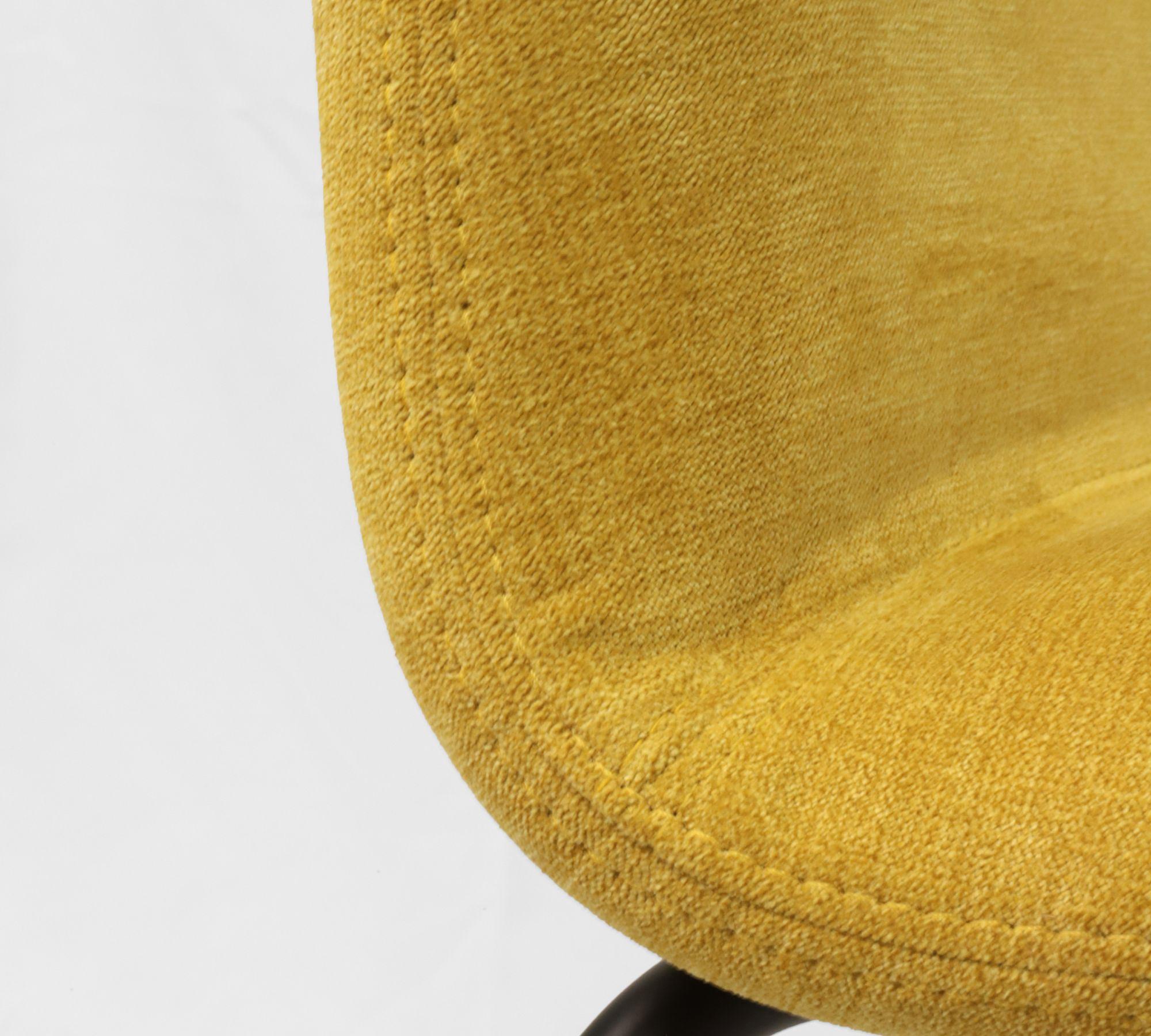 2x Bardot Chair Textile Metal Yellow 5
