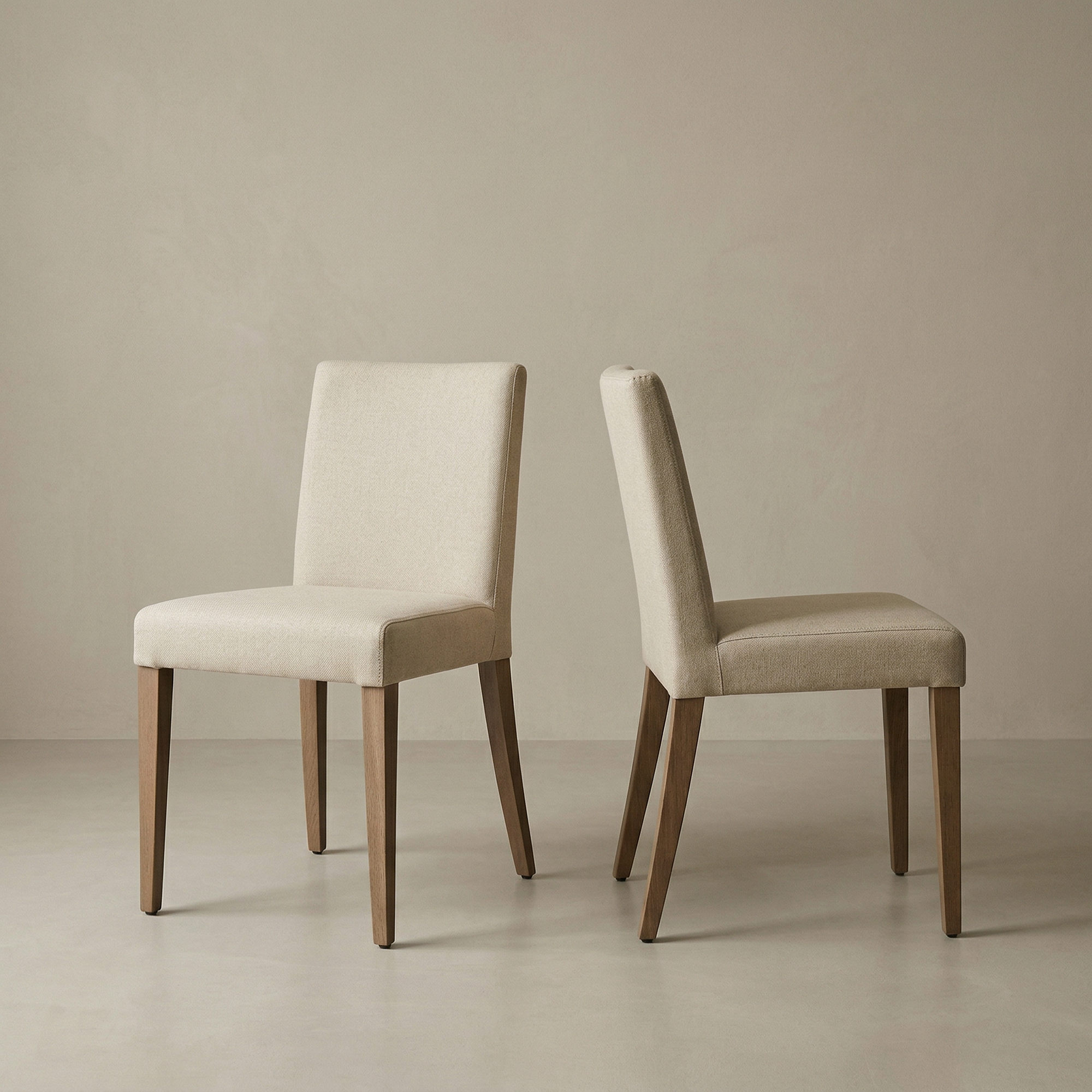 2x Florence Chair Wood Textile Cream 0