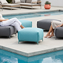 Mochi Pouf Textile Metal Blue 0