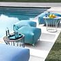 Mochi Pouf Textile Metal Blue 1