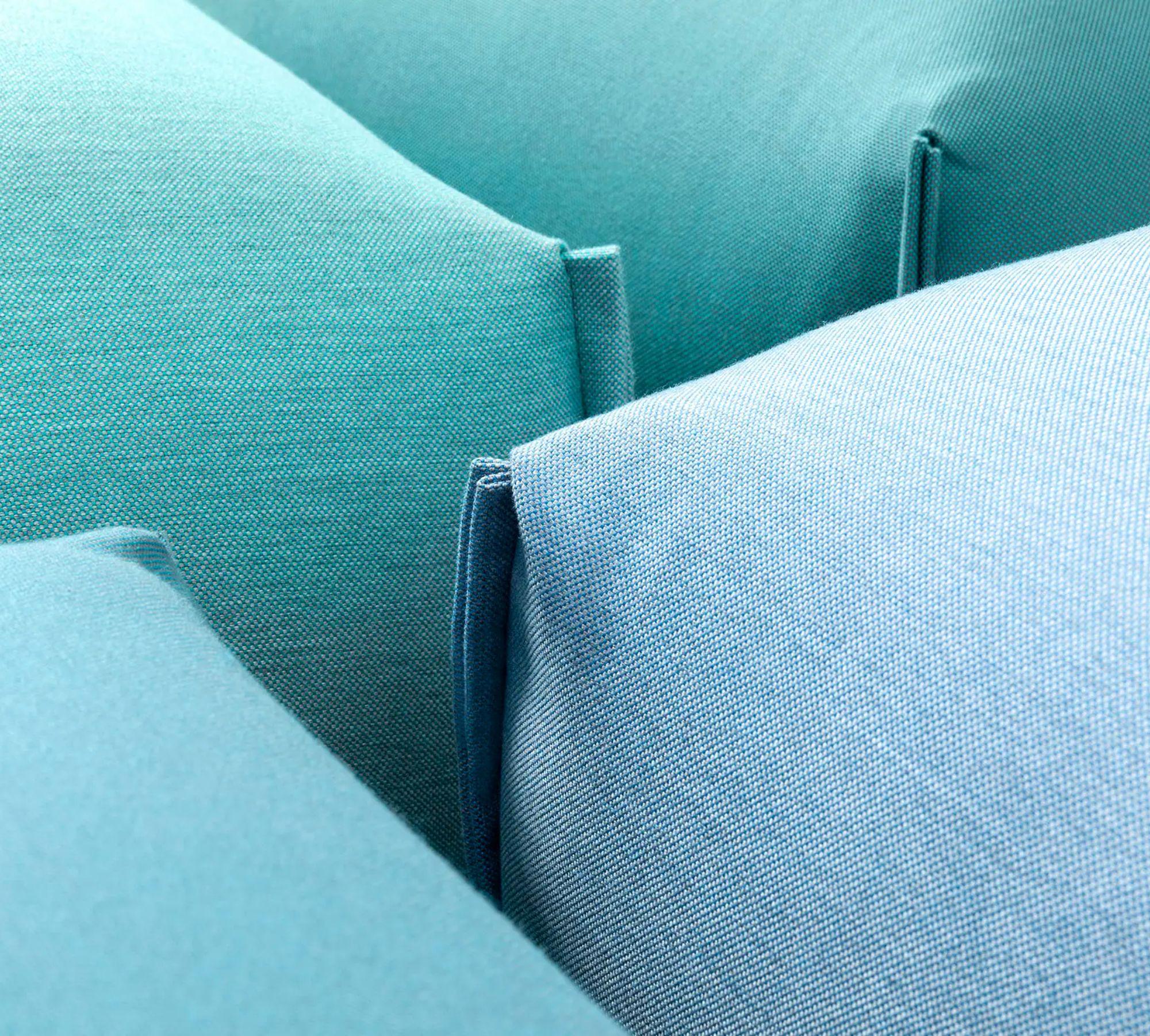 Mochi Pouf Textile Metal Blue 4