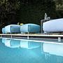 Mochi Pouf Textile Metal Blue 5