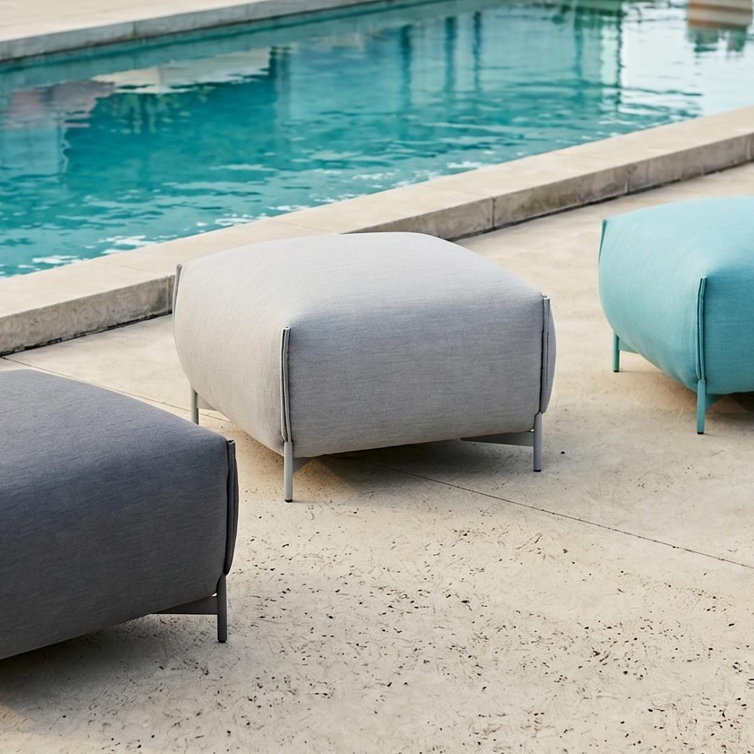 Mochi Pouf Textil Metall Grau 0