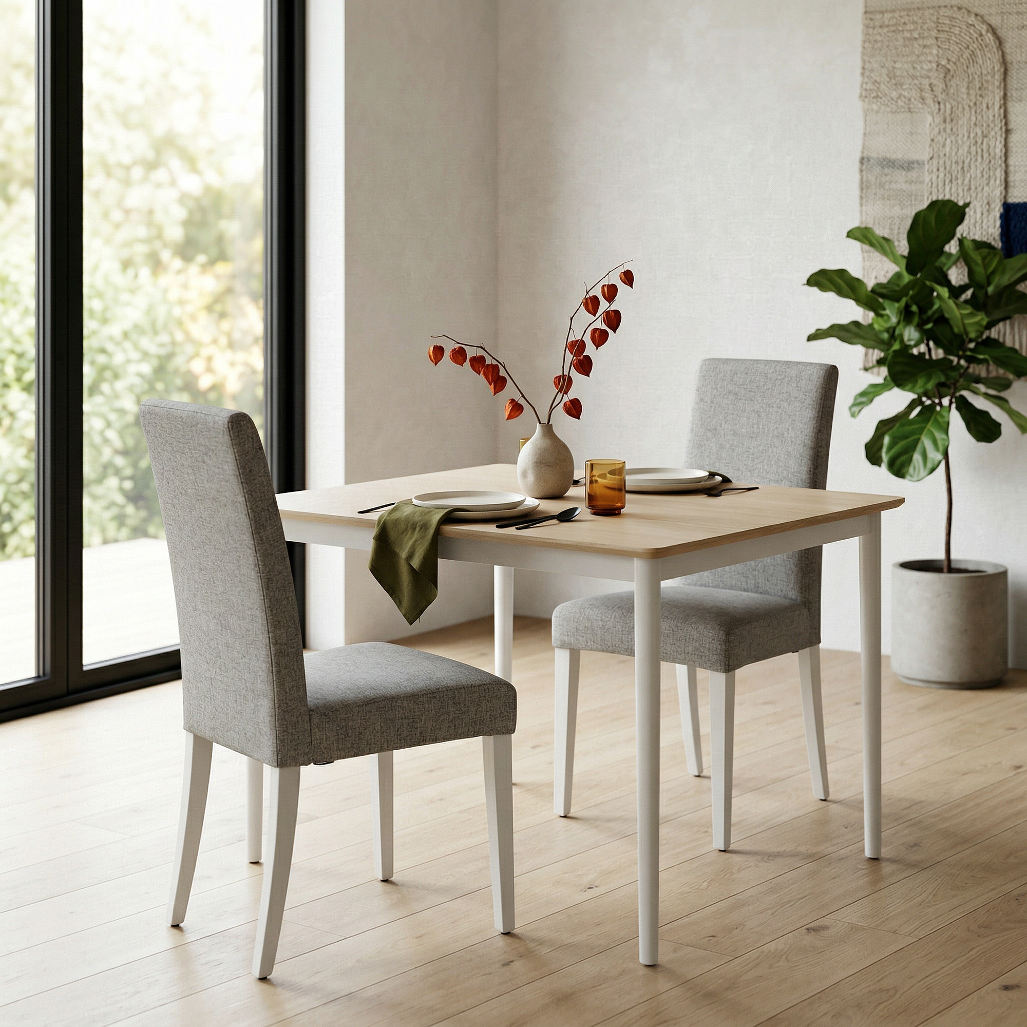 2x Sedia da pranzo Teddy legno grigio 2