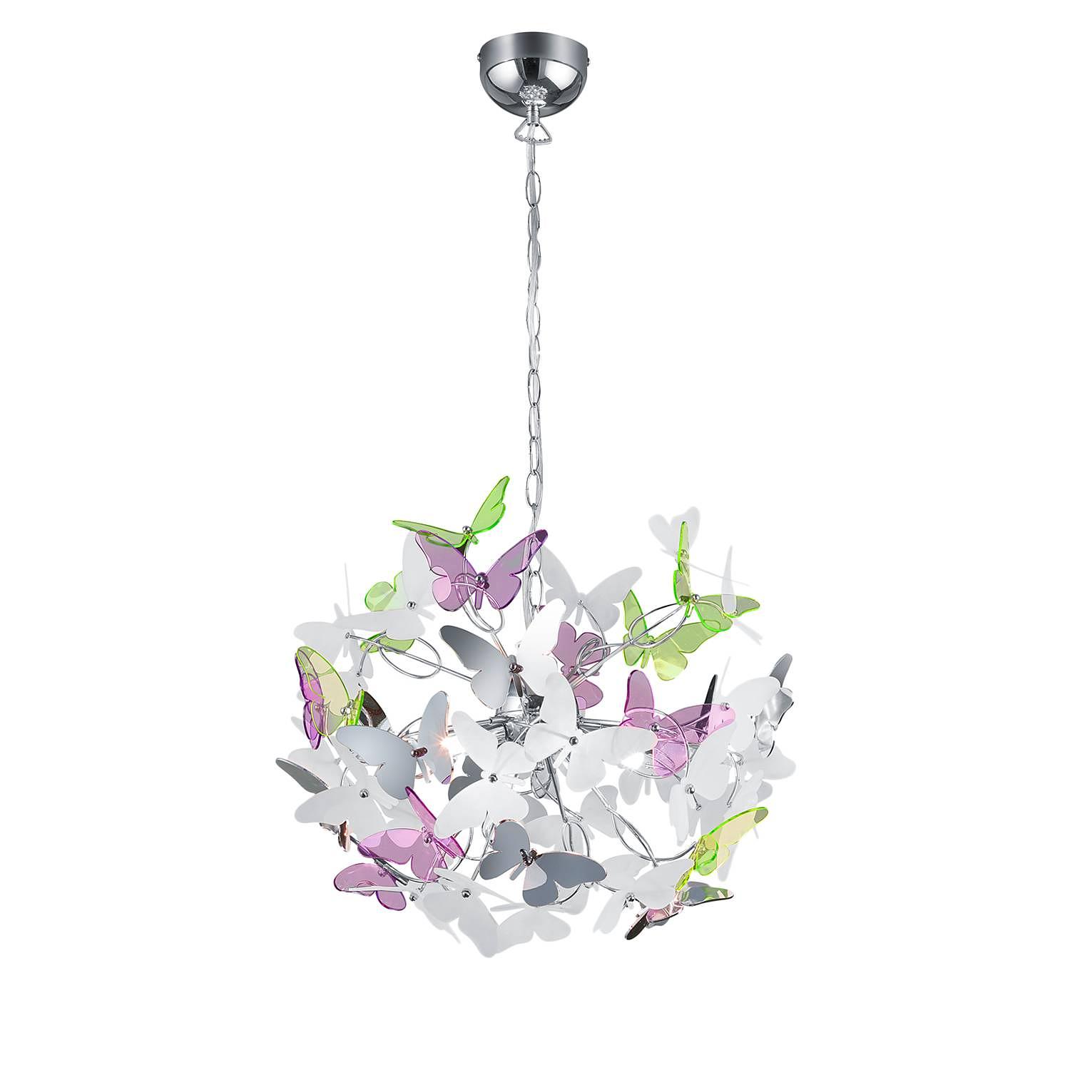 Butterfly Pendant Light 4-bulb Acrylic Glass Iron 1