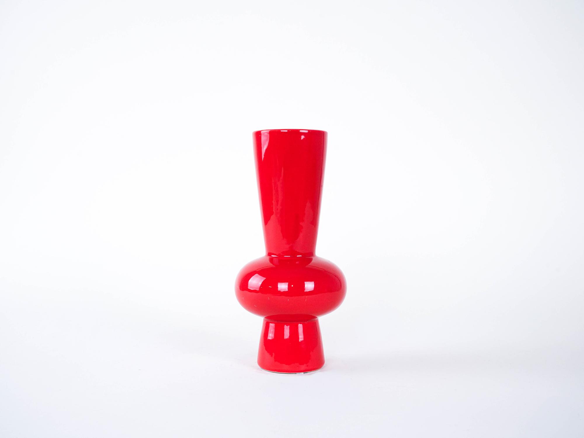 Ceramic vase 1970s Red 2