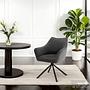 Swivel Armchair Solin Textured Fabric Graphite 1