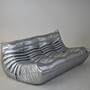 Togo Sofa 3-Sitzer Kunstleder Space Grau 3