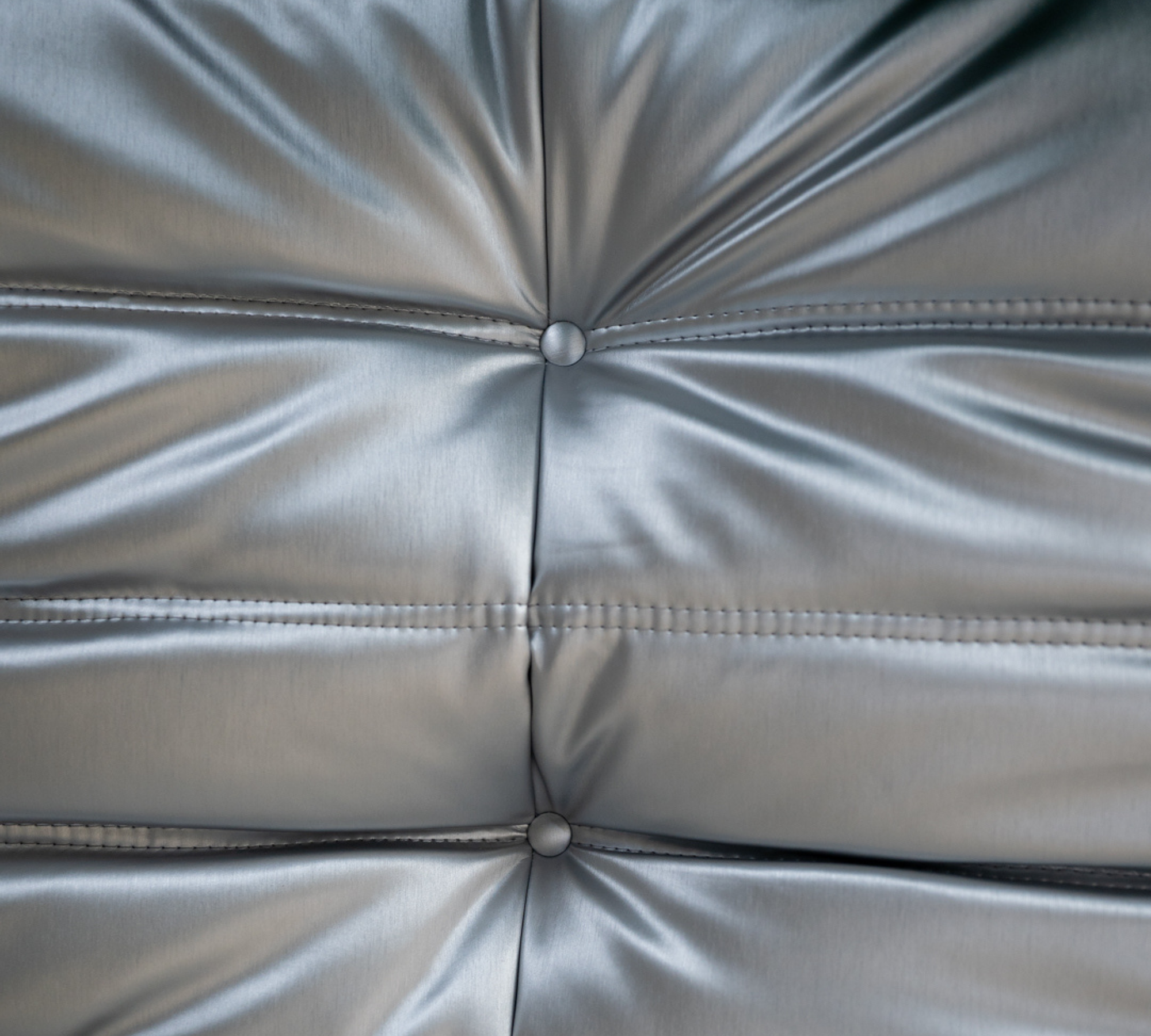 Togo Armchair and Ottoman Set Faux Leather Space Grey 3