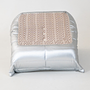 Togo Armchair and Ottoman Set Faux Leather Space Grey 7