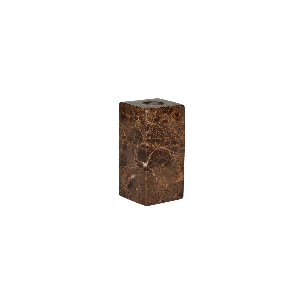 Savi Square Candle Holder Marble Brown 0