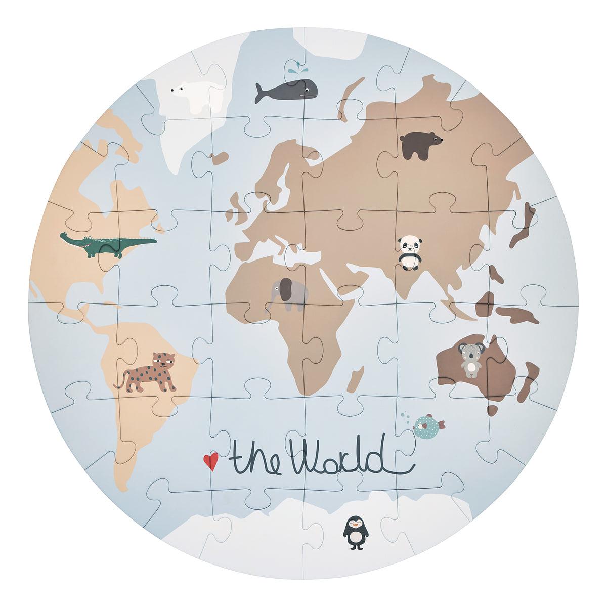 Puzzle del mondo multicolore 0