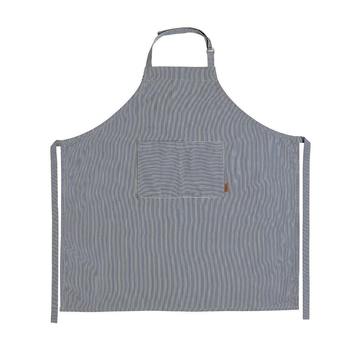 Striped Denim Apron Blue 0