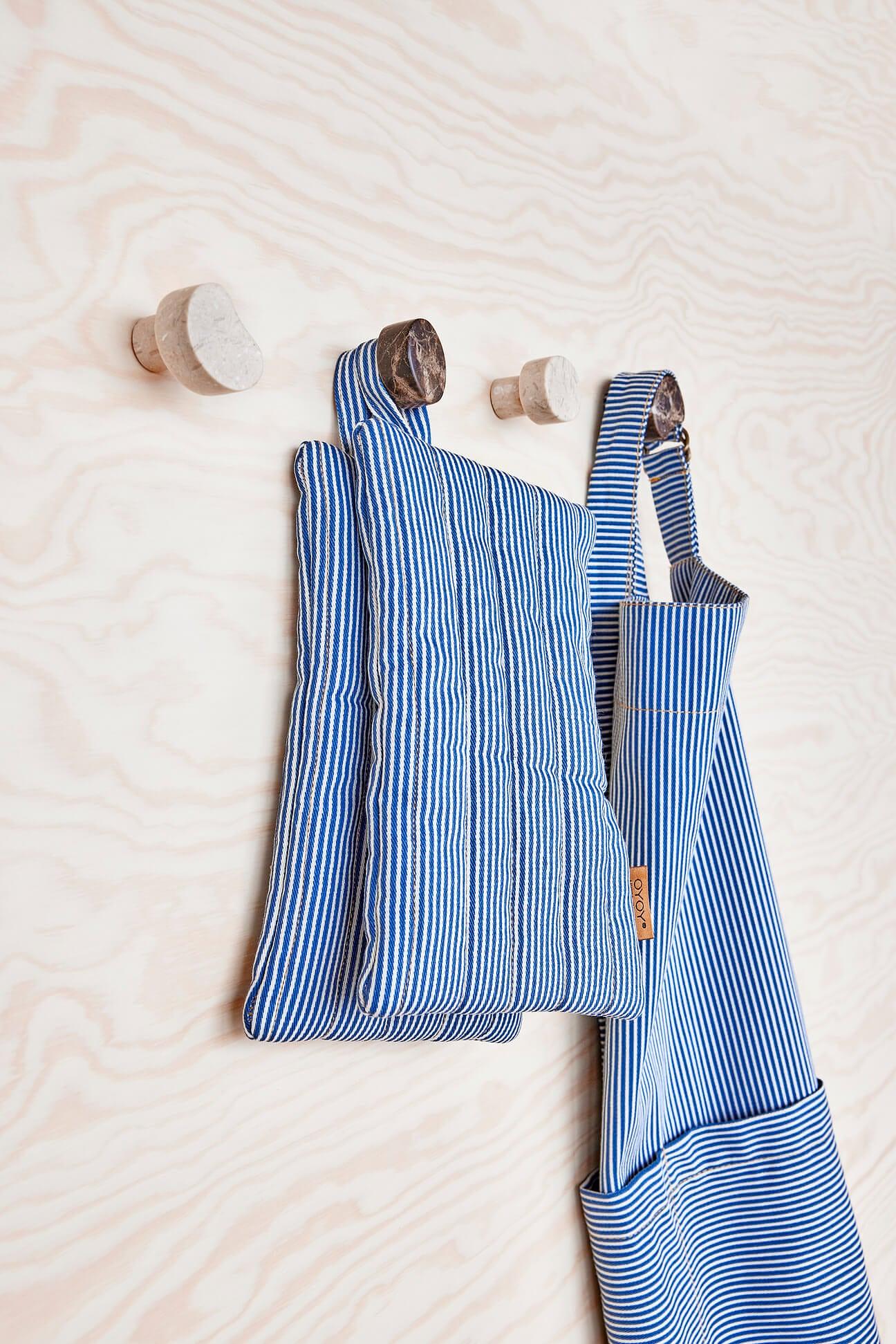 Striped Denim Apron Blue 3