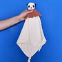 Lun Lun doudou panda in cotone biologico bianco 3