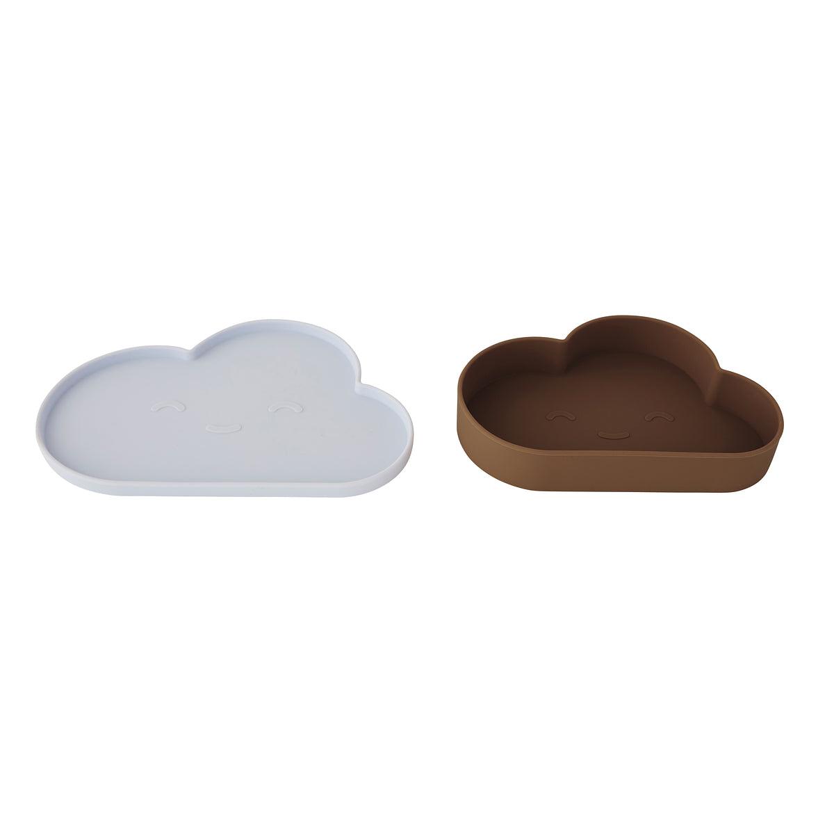 Chloe Cloud Teller & Schüssel Silikon Eisblau Choko 0