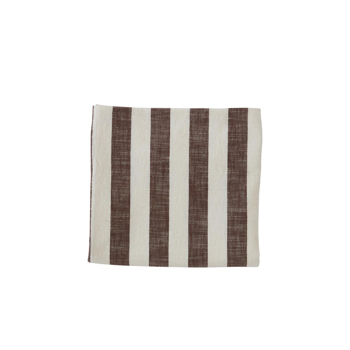 Tischdecke Gestreift Bio-Baumwolle Braun 260x140 cm 0