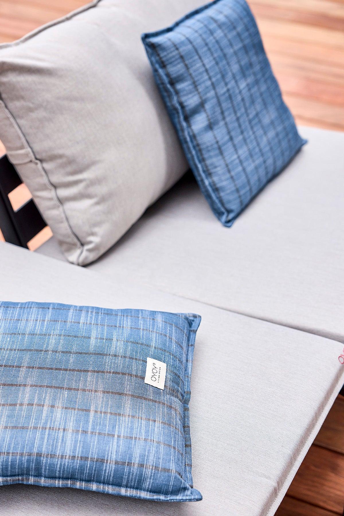 Kyoto Outdoor-Kissen Textil Blau 1