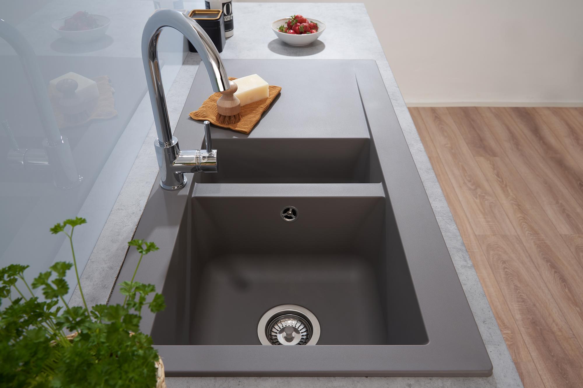 Küchenspüle Denver 2 Becken Grau 3