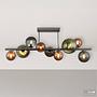 LED-Deckenleuchte Wyral Farbglas / Eisen 9-flammig 1