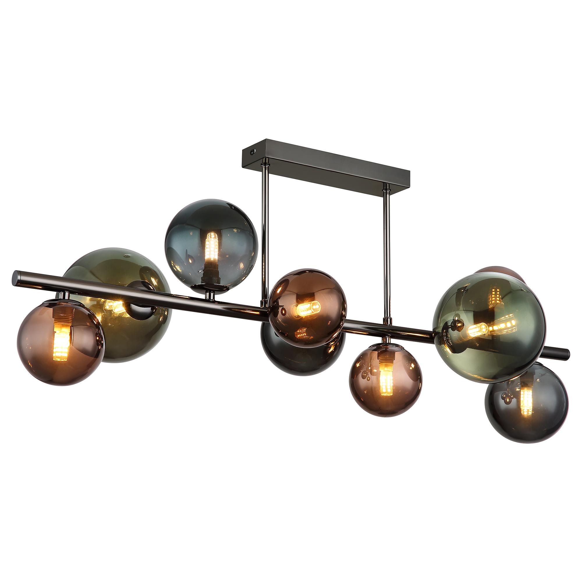LED-Deckenleuchte Wyral Farbglas / Eisen 9-flammig 2