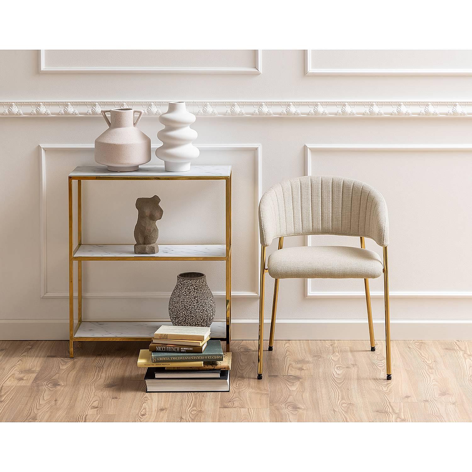 Armchair Shaye Set of 2 Textured fabric / Iron 3