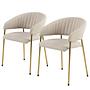Armchair Shaye Set of 2 Textured fabric / Iron 0