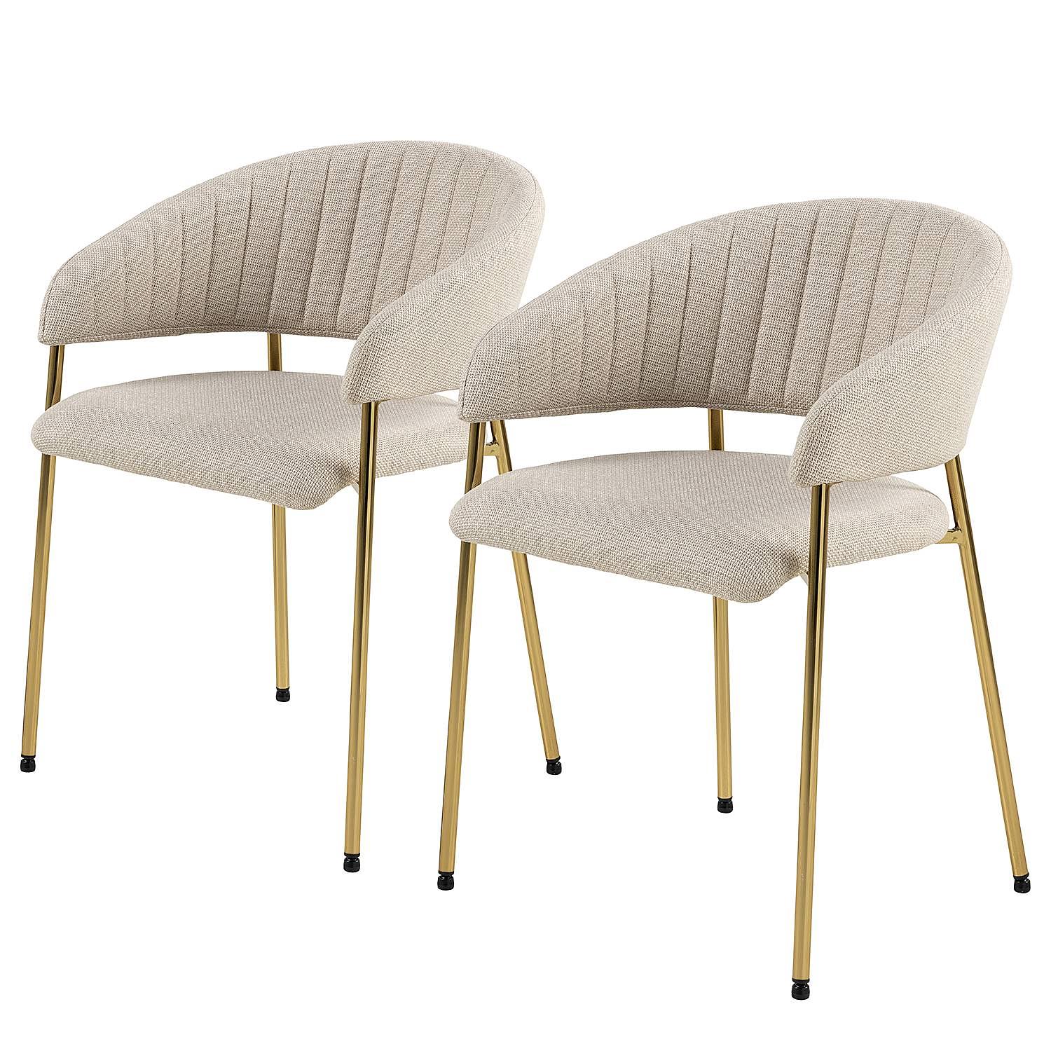 Armchair Shaye Set of 2 Textured fabric / Iron 0