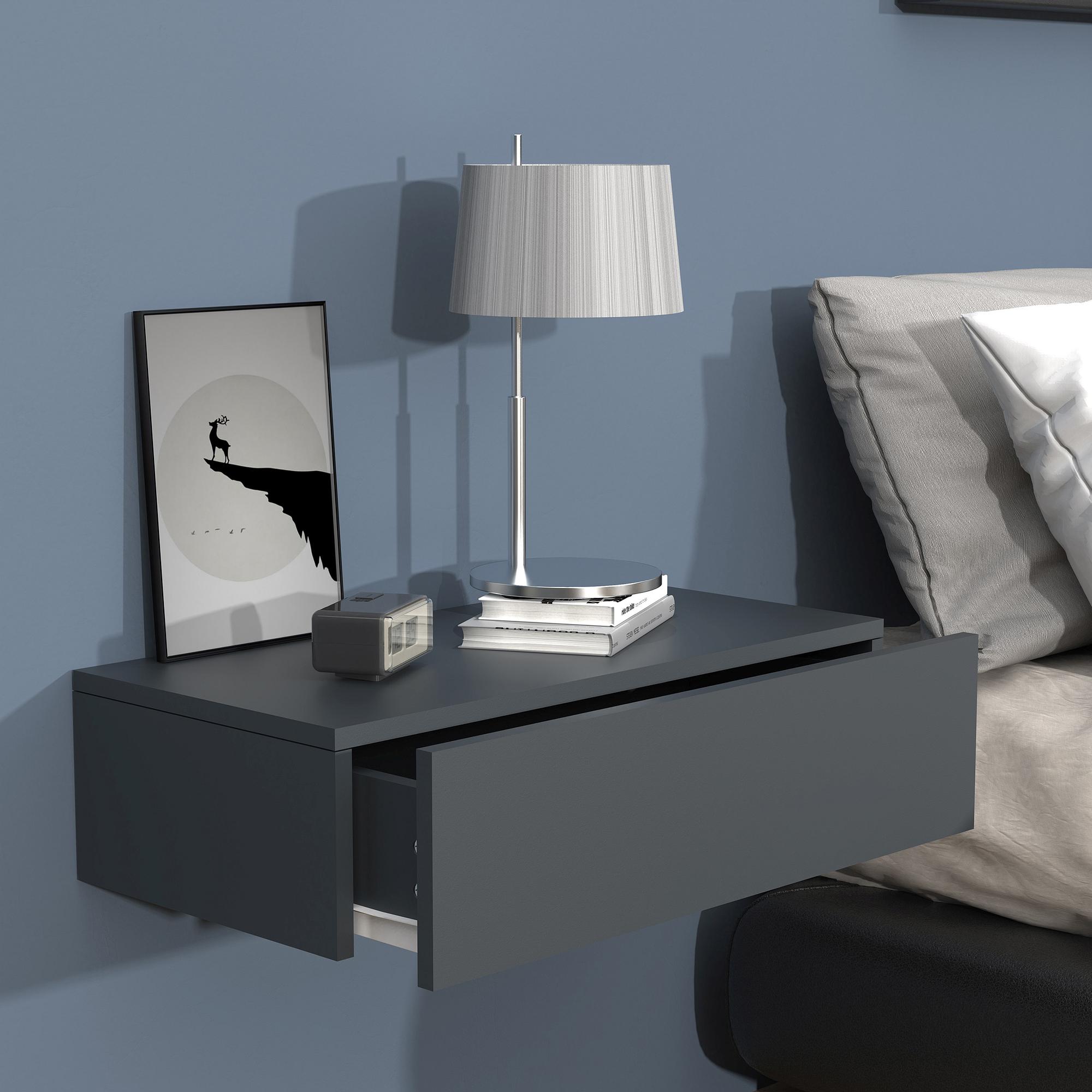 Hänge-Nachtkommode Usal M Schwarz Breite: 60 cm 2
