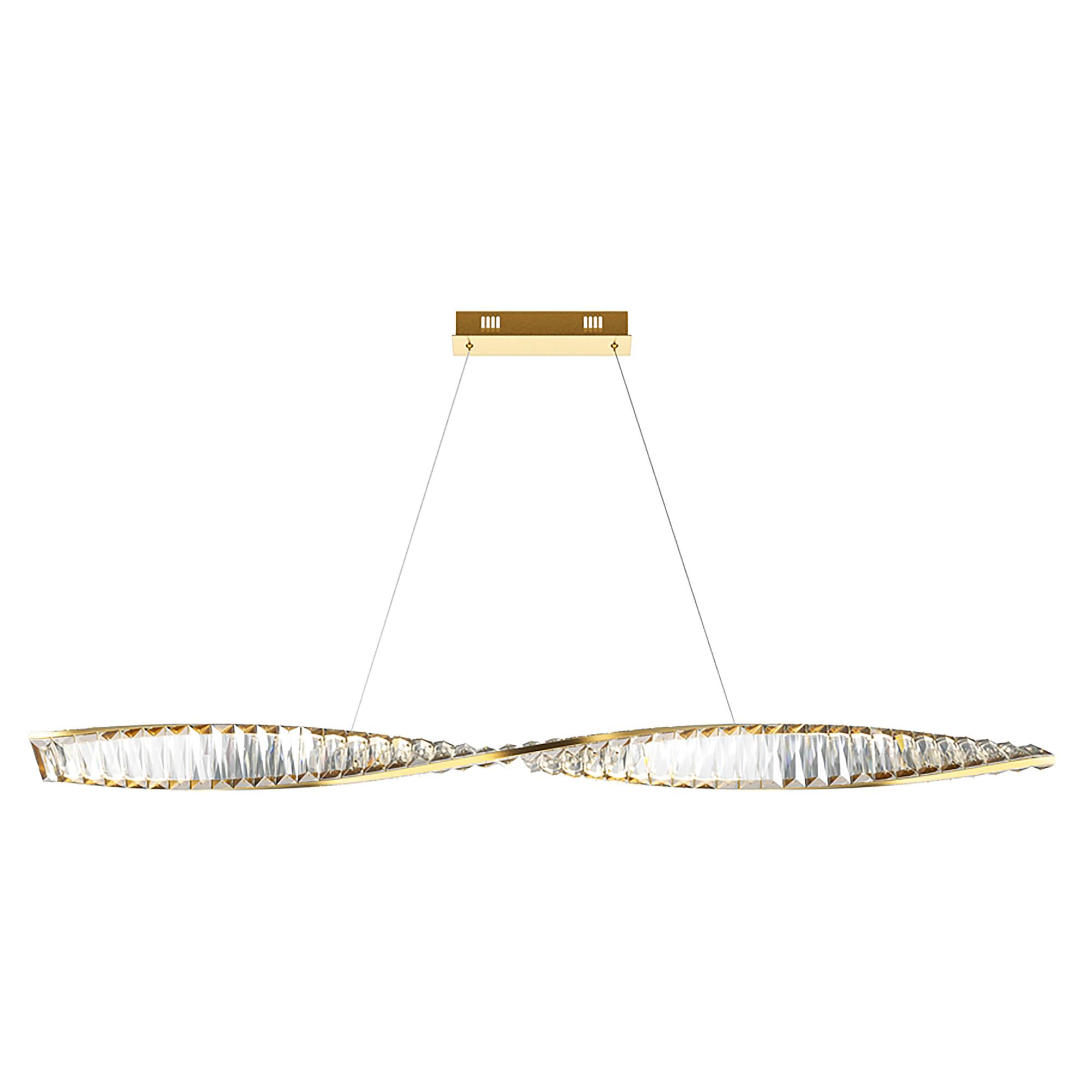 LED-Pendelleuchte Krone Typ B Kristallglas / Mischmetall 1