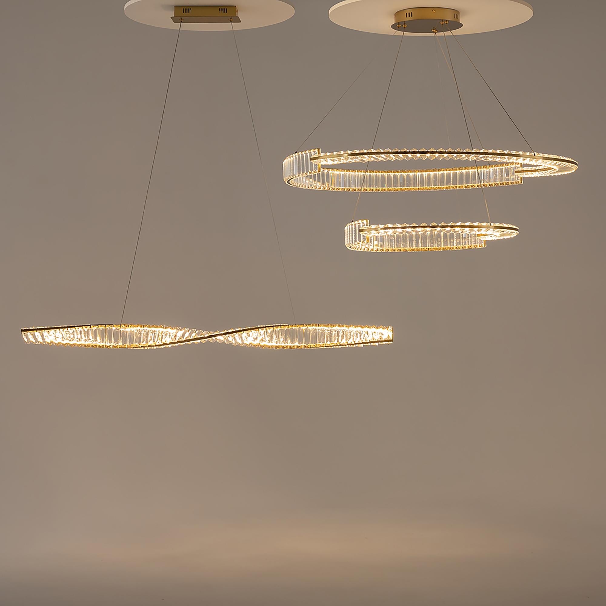 LED-Pendelleuchte Krone Typ B Kristallglas / Mischmetall 2