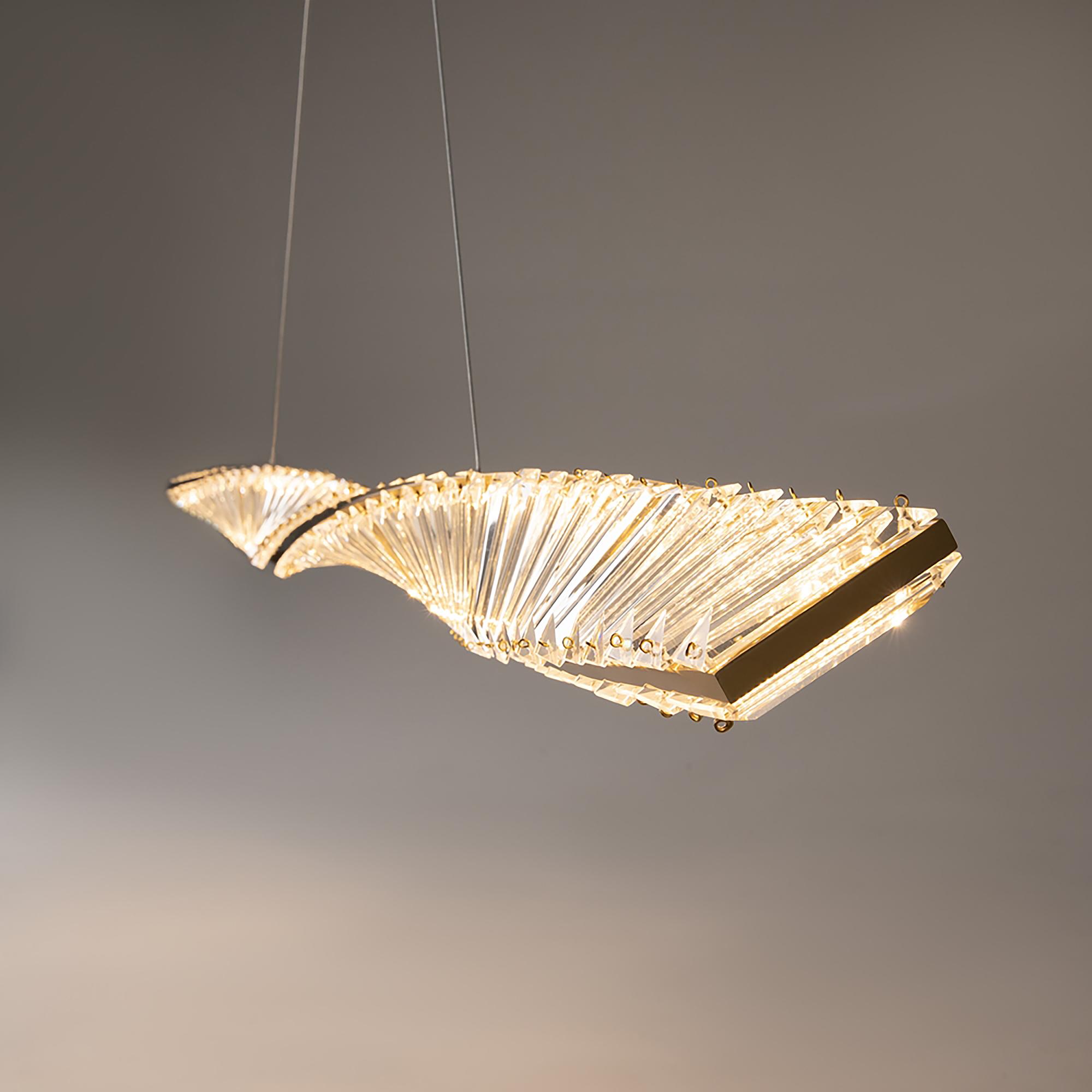 LED-Pendelleuchte Krone Typ B Kristallglas / Mischmetall 4