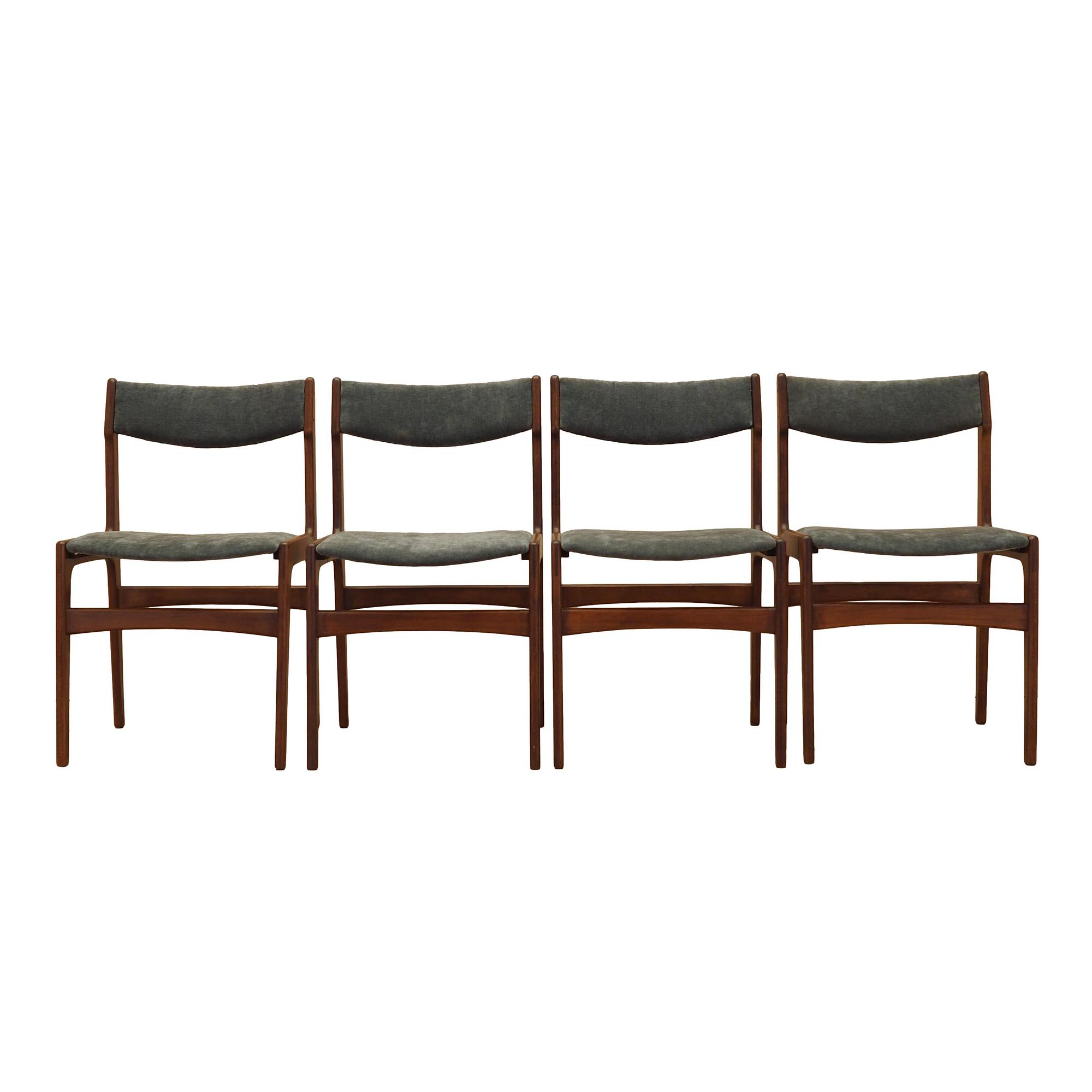 Four-piece set of teak chairs 1970s 0
