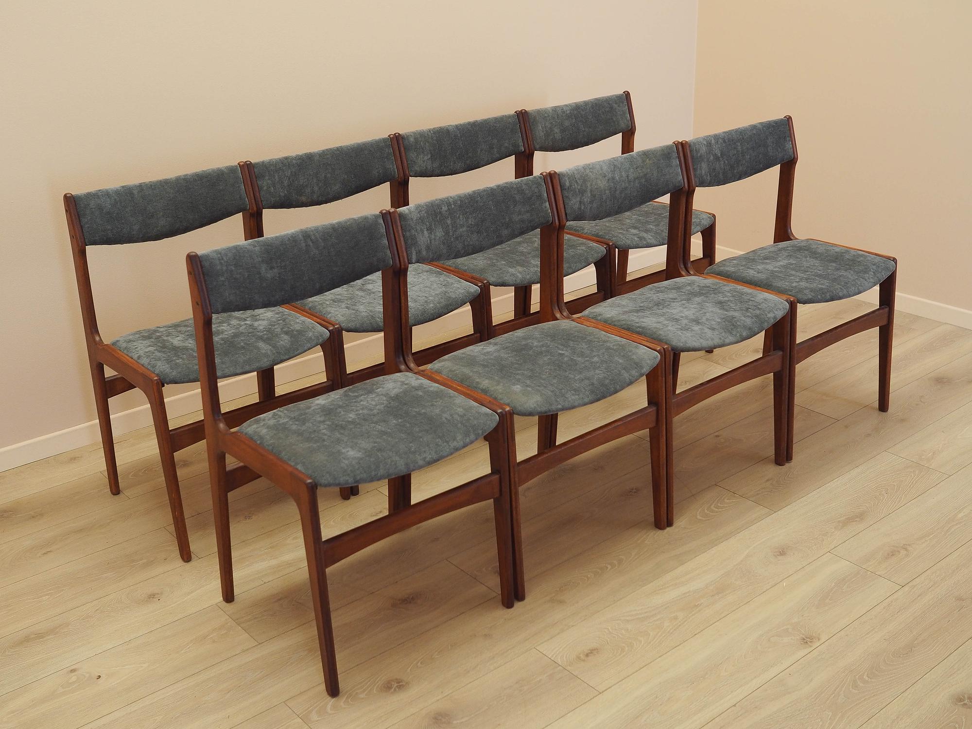 Four-piece set of teak chairs 1970s 6