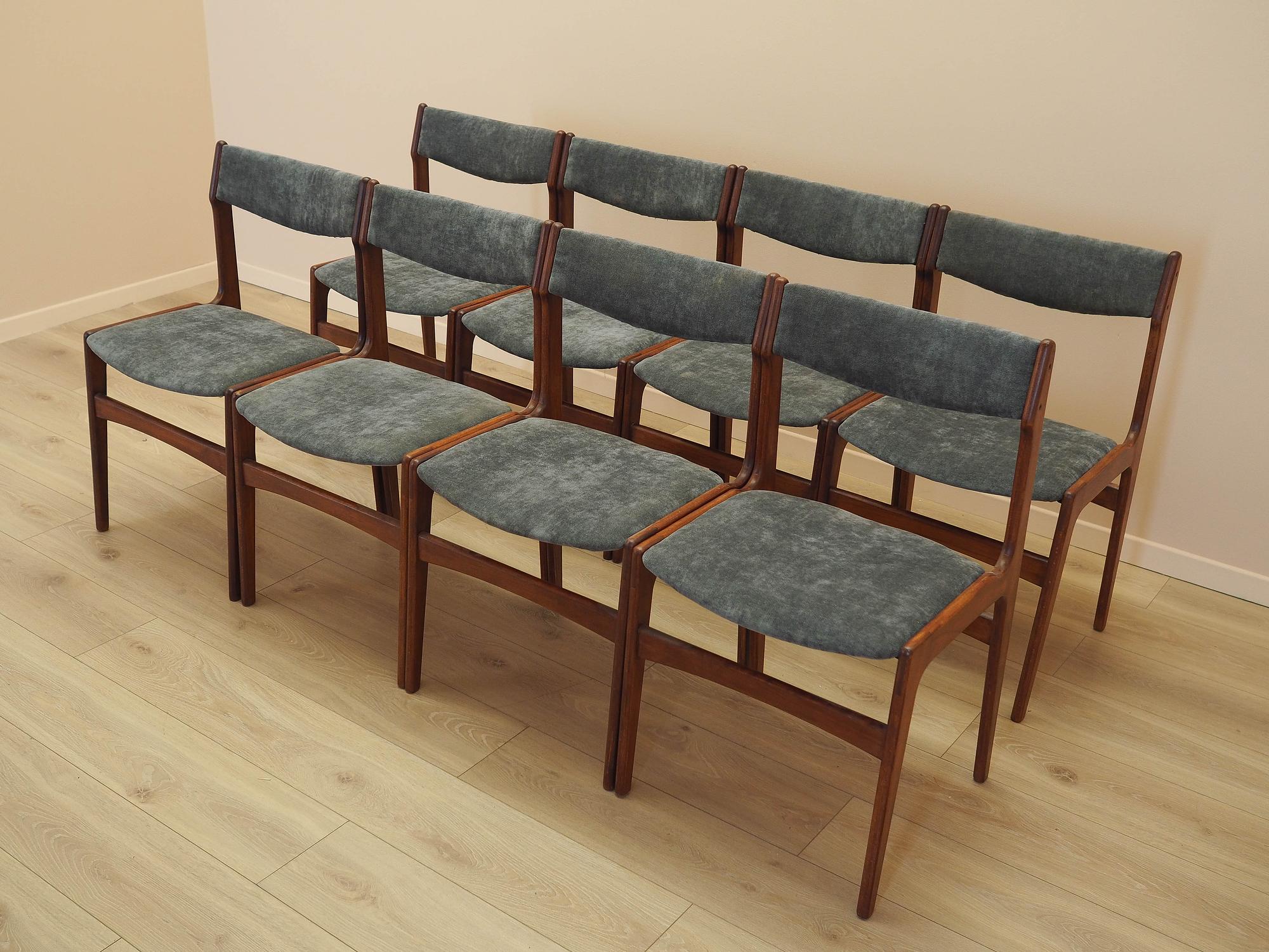 Four-piece set of teak chairs 1970s 7