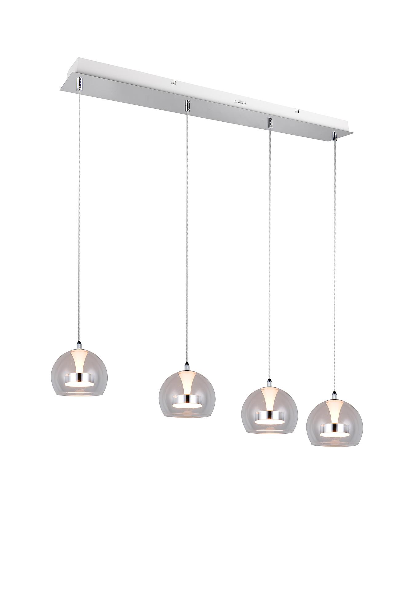 LED-Pendelleuchte Flynt Klarglas / Eisen Flammenanzahl: 4 2