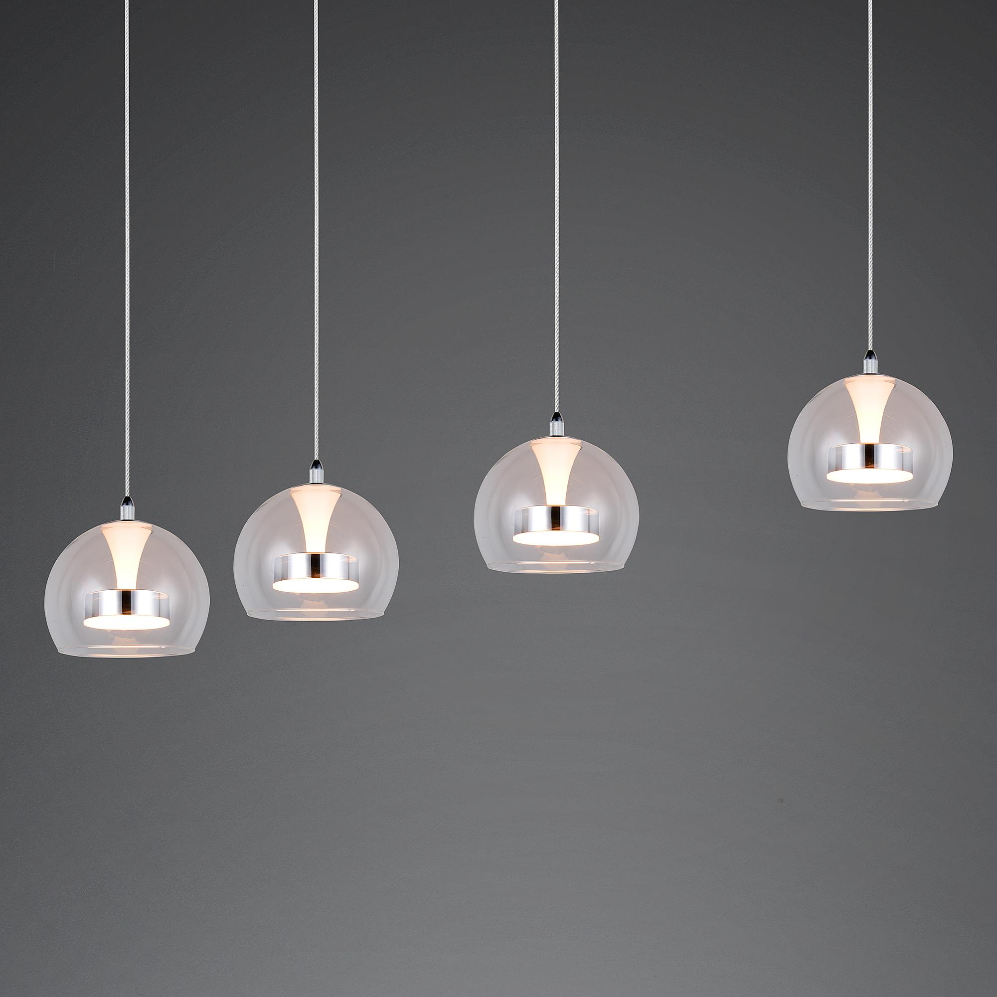 LED-Pendelleuchte Flynt Klarglas / Eisen Flammenanzahl: 4 1