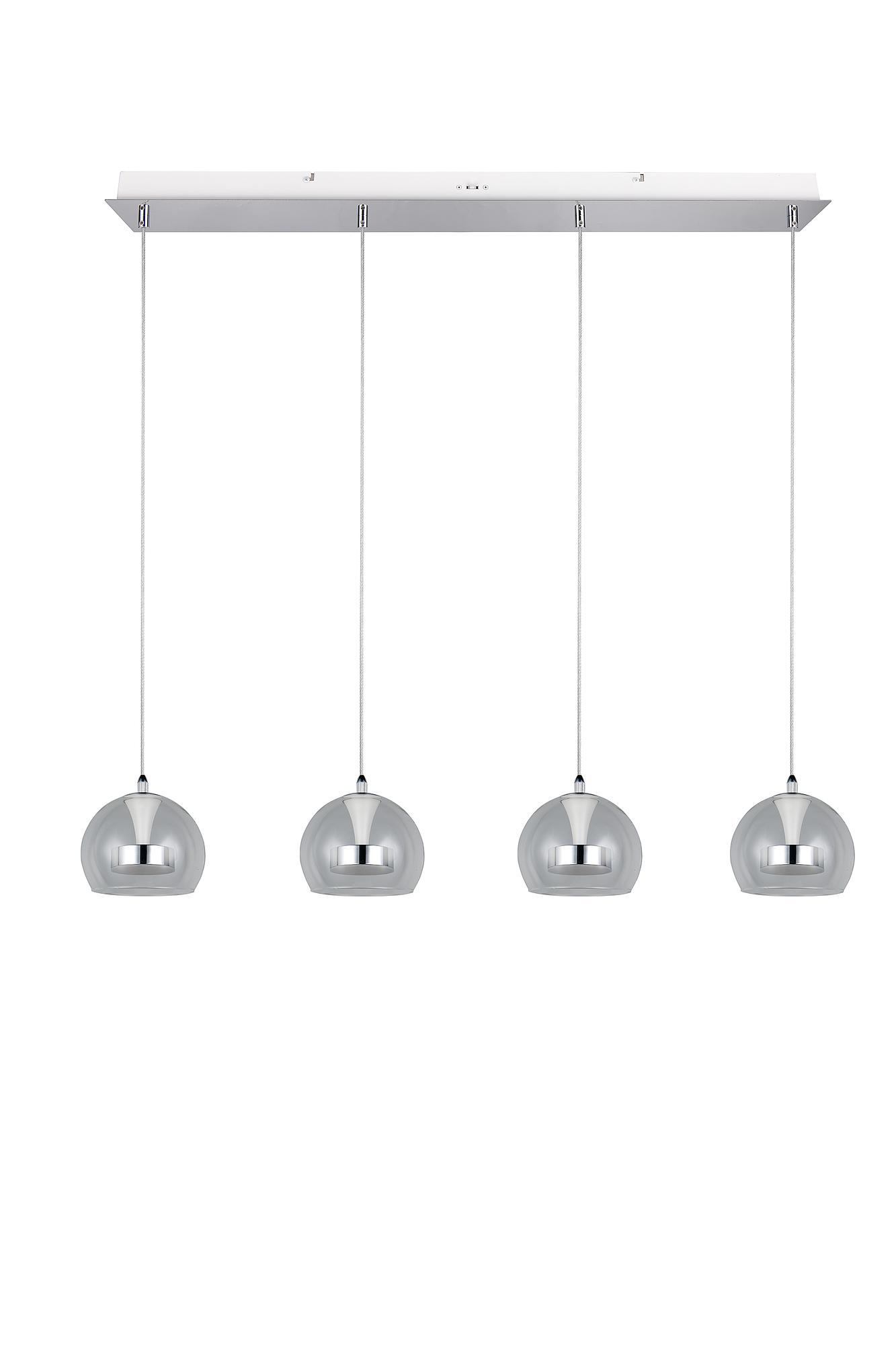 LED-Pendelleuchte Flynt Klarglas / Eisen Flammenanzahl: 4 4