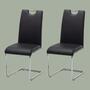 Cantilever chair Pasala faux leather Black set of 2 1