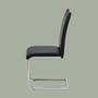Cantilever chair Pasala faux leather Black set of 2 3